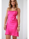 Rochie din satin fucsia FG645